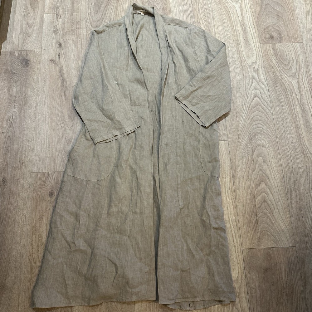 NWOT Fresh Laundry Women's Pure Linen Long Line Jacket Oversized Sz S Lagenlook
